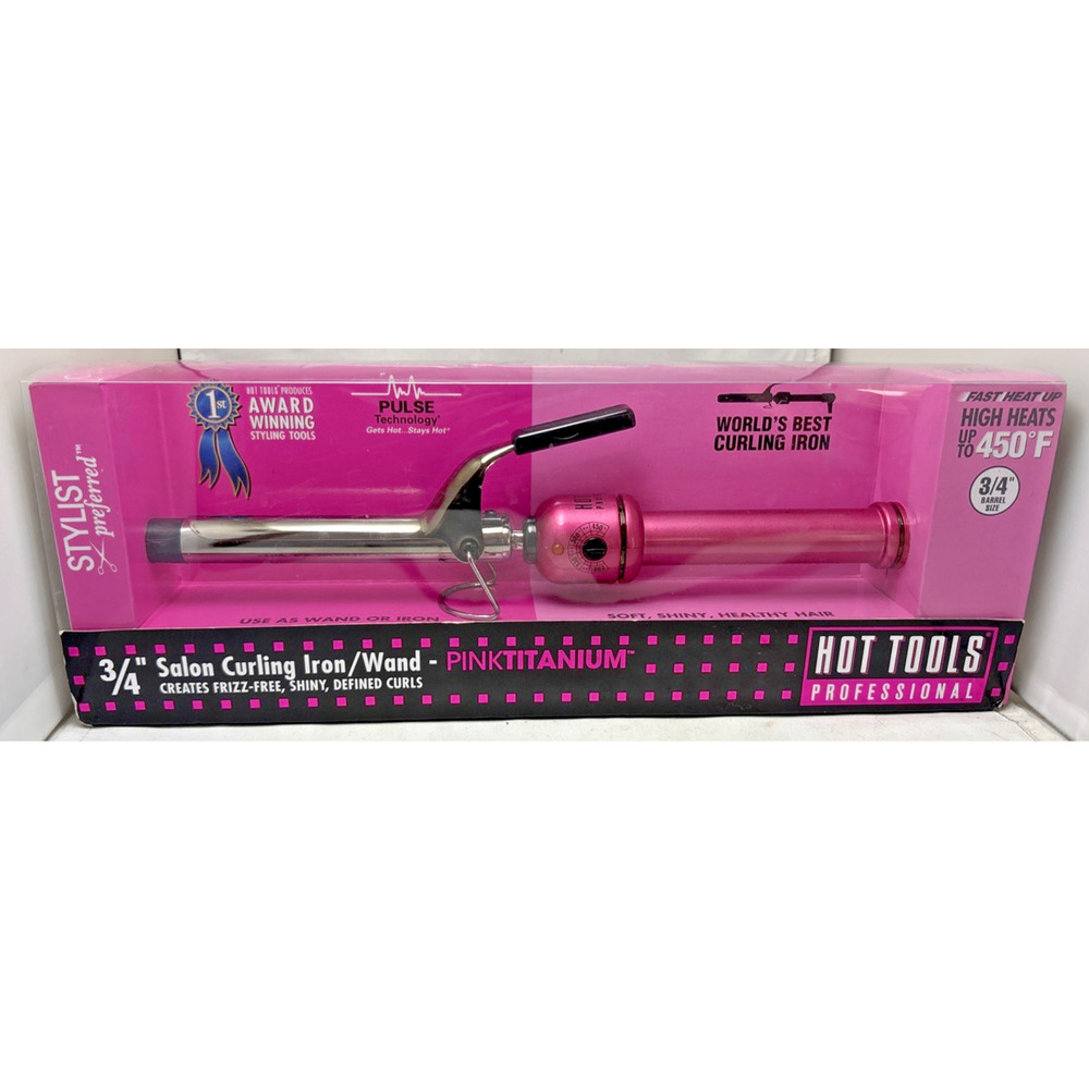 Hot Tools 1 1/2” Inch Professional Salon Curling Iron Wand Pink Titanium